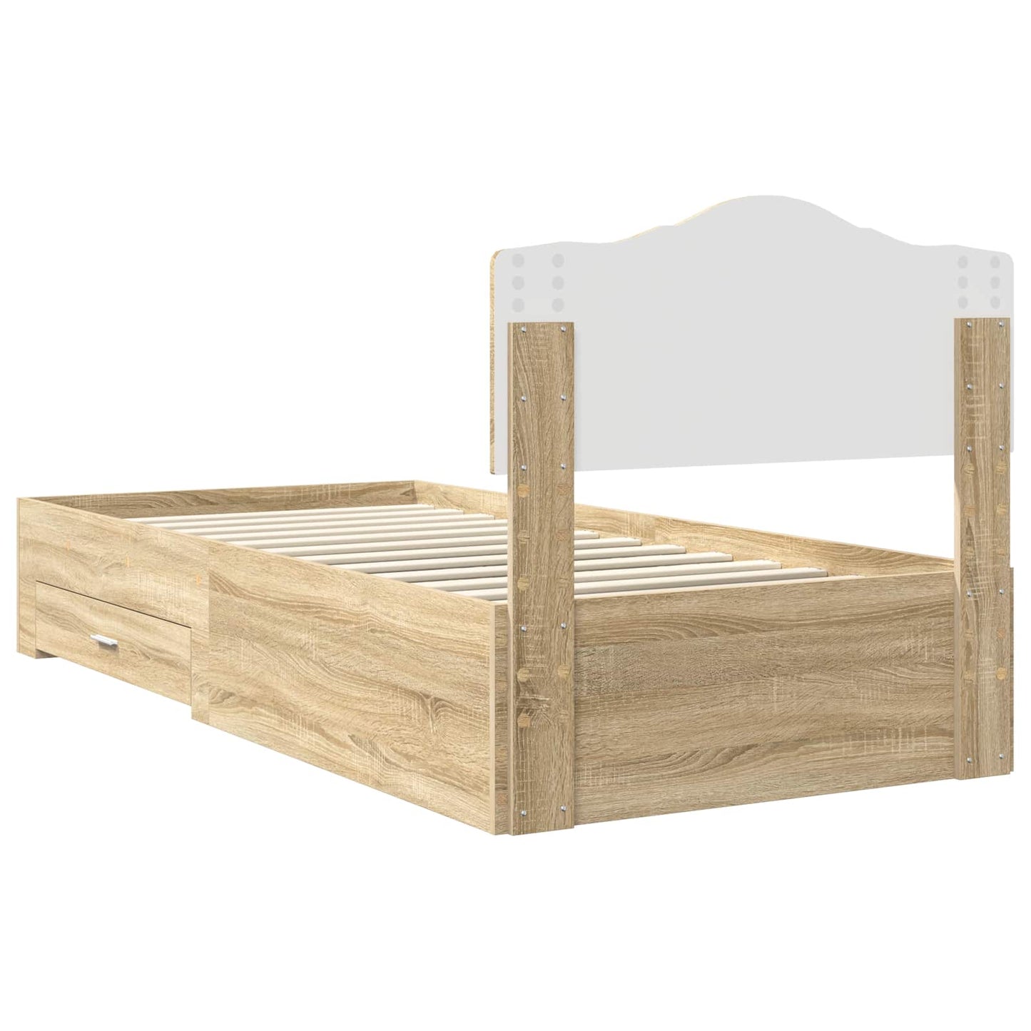 vidaXL Bed Frame with Headboard Sonoma Oak 70 x 190 cm Engineered Wood