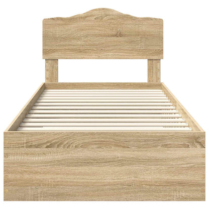 vidaXL Bed Frame with Headboard Sonoma Oak 70 x 190 cm Engineered Wood