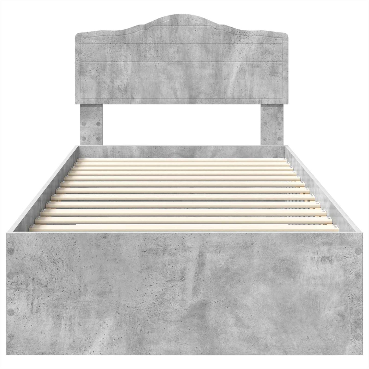 vidaXL Bed Frame with Drawer Concrete Grey 70 x 190 cm Engineered Wood