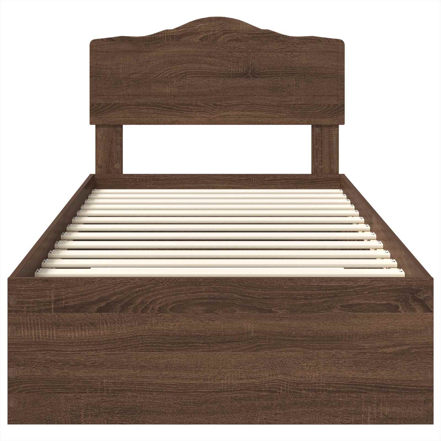 vidaXL Bed Frame with Headboard Brown Oak 70 x 190 cm Engineered Wood