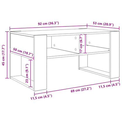 vidaXL Coffee Table White 92 x 53 x 45 cm Engineered Wood
