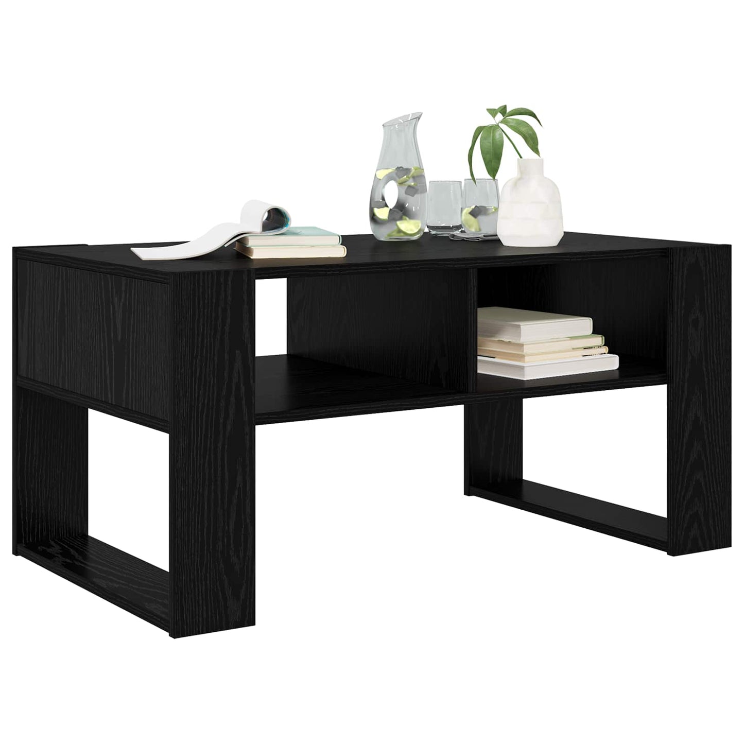 vidaXL Coffee Table Black Oak 92 x 53 x 45 cm Engineered Wood