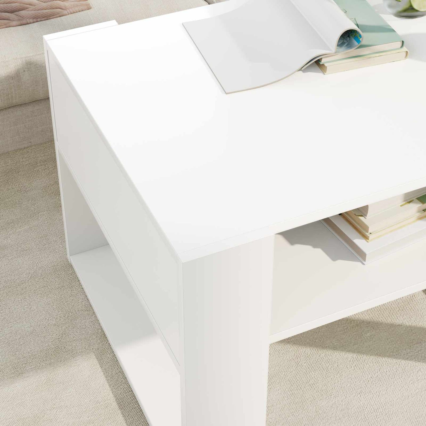 vidaXL Coffee Table White 66 x 53 x 45 cm Engineered Wood