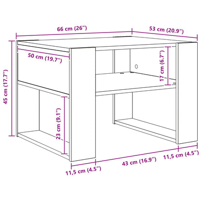 vidaXL Coffee Table White 66 x 53 x 45 cm Engineered Wood