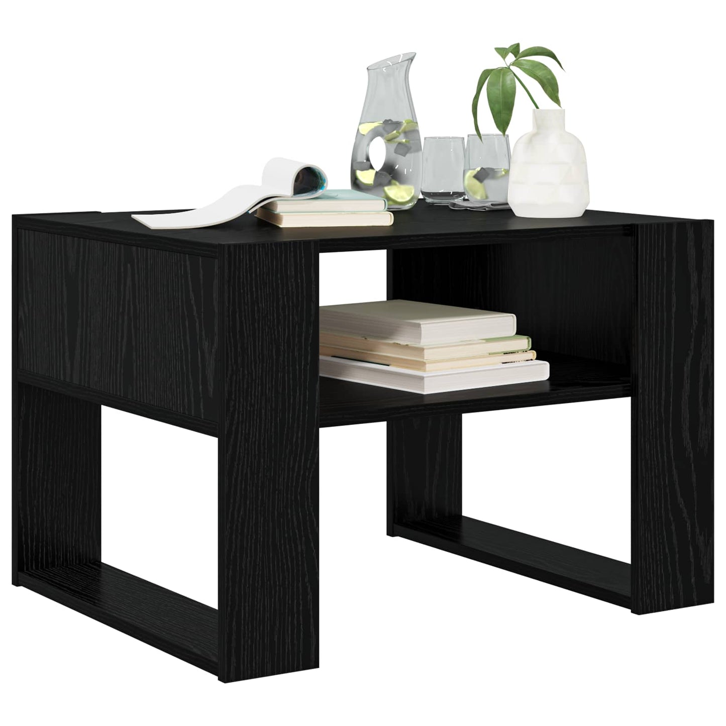 vidaXL Coffee Table Black Oak 66 x 53 x 45 cm Engineered Wood