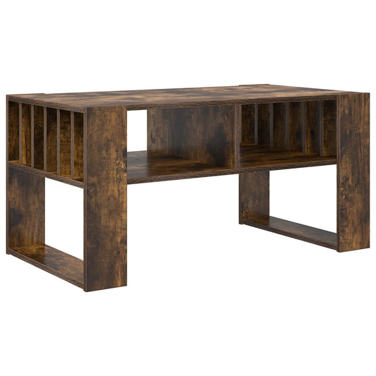 vidaXL Coffee Table Smoked Oak 92 x 49.5 x 45 cm Engineered Wood