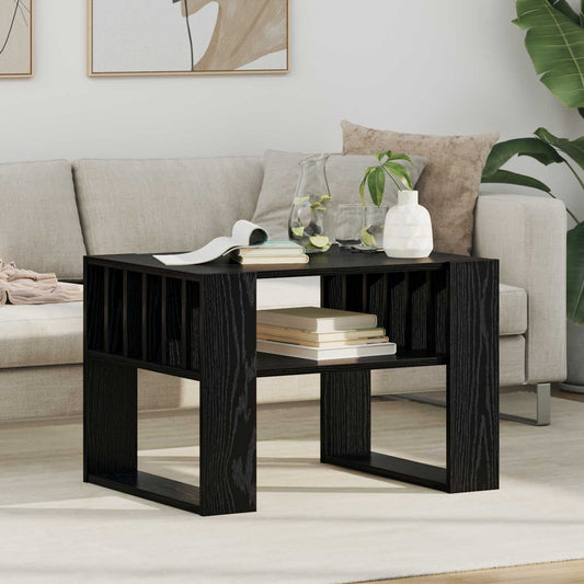 vidaXL Coffee Table Black Oak 66 x 49.5 x 45 cm Engineered Wood