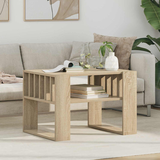 vidaXL Coffee Table Sonoma Oak 66 x 49.5 x 45 cm Engineered Wood