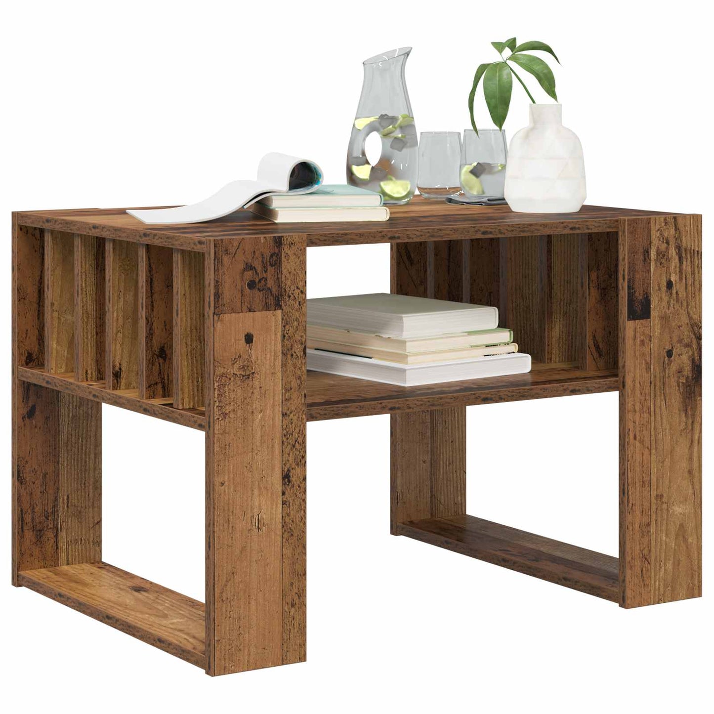 vidaXL Coffee Table Old Wood 66 x 49.5 x 45 cm Engineered Wood