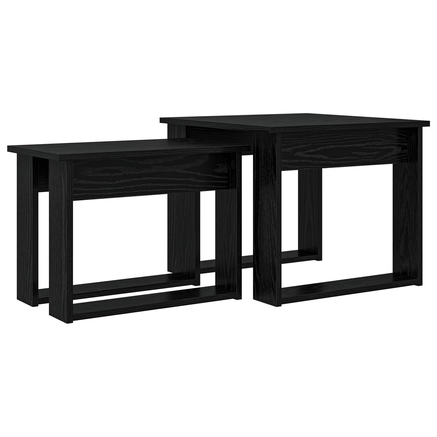 vidaXL Coffee Table Set 2 pcs Black Oak Engineered Wood