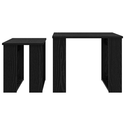 vidaXL Coffee Table Set 2 pcs Black Oak Engineered Wood