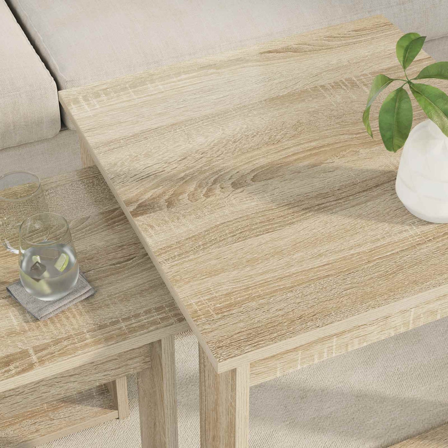 vidaXL Coffee Table Set 2 pcs Sonoma Oak Engineered Wood