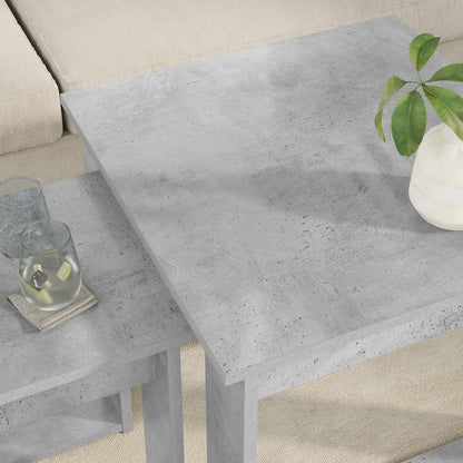 vidaXL Coffee Table Set 2 pcs Concrete Grey Engineered Wood