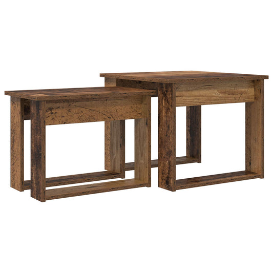 vidaXL Coffee Table Set 2 pcs Old Wood Engineered Wood