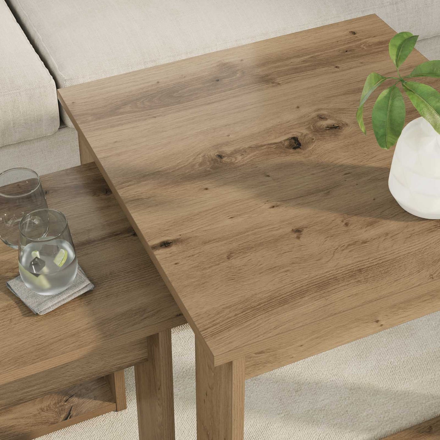 vidaXL Coffee Table Set 2 pcs Artisan Oak 50 x 52 x 42 cm