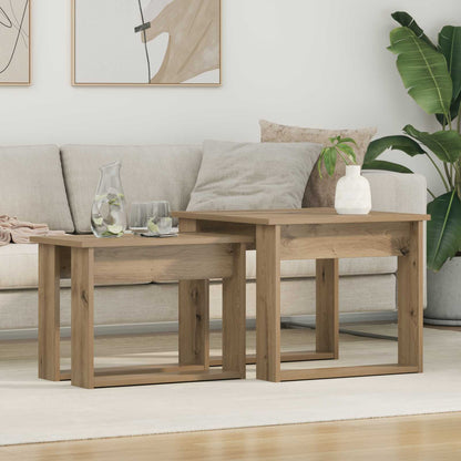vidaXL Coffee Table Set 2 pcs Artisan Oak 50 x 52 x 42 cm