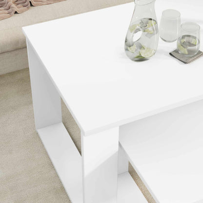 vidaXL Coffee Table Set 2 pcs White Engineered Wood