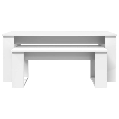 vidaXL Coffee Table Set 2 pcs White Engineered Wood