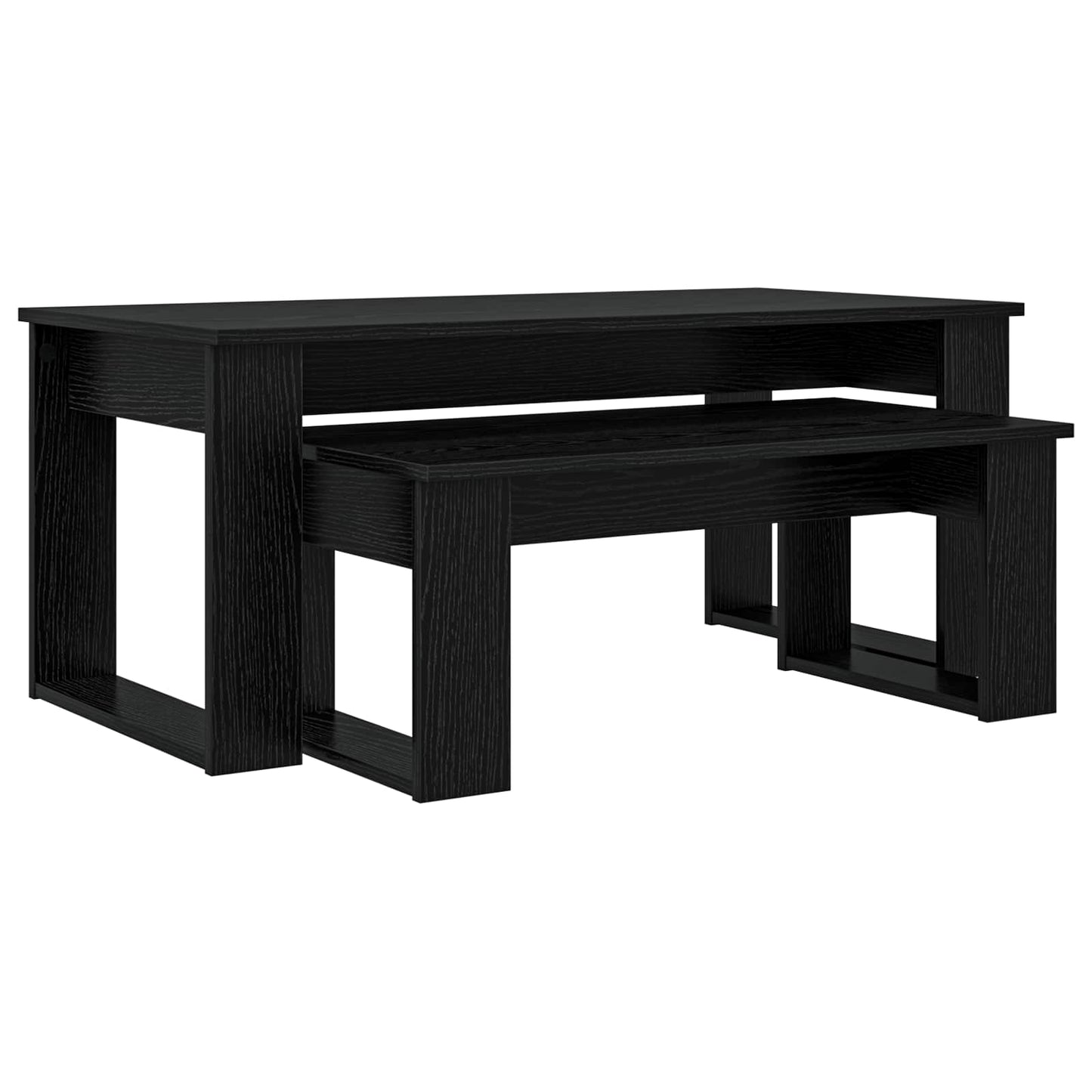vidaXL Coffee Table Set 2 pcs Black Oak Engineered Wood