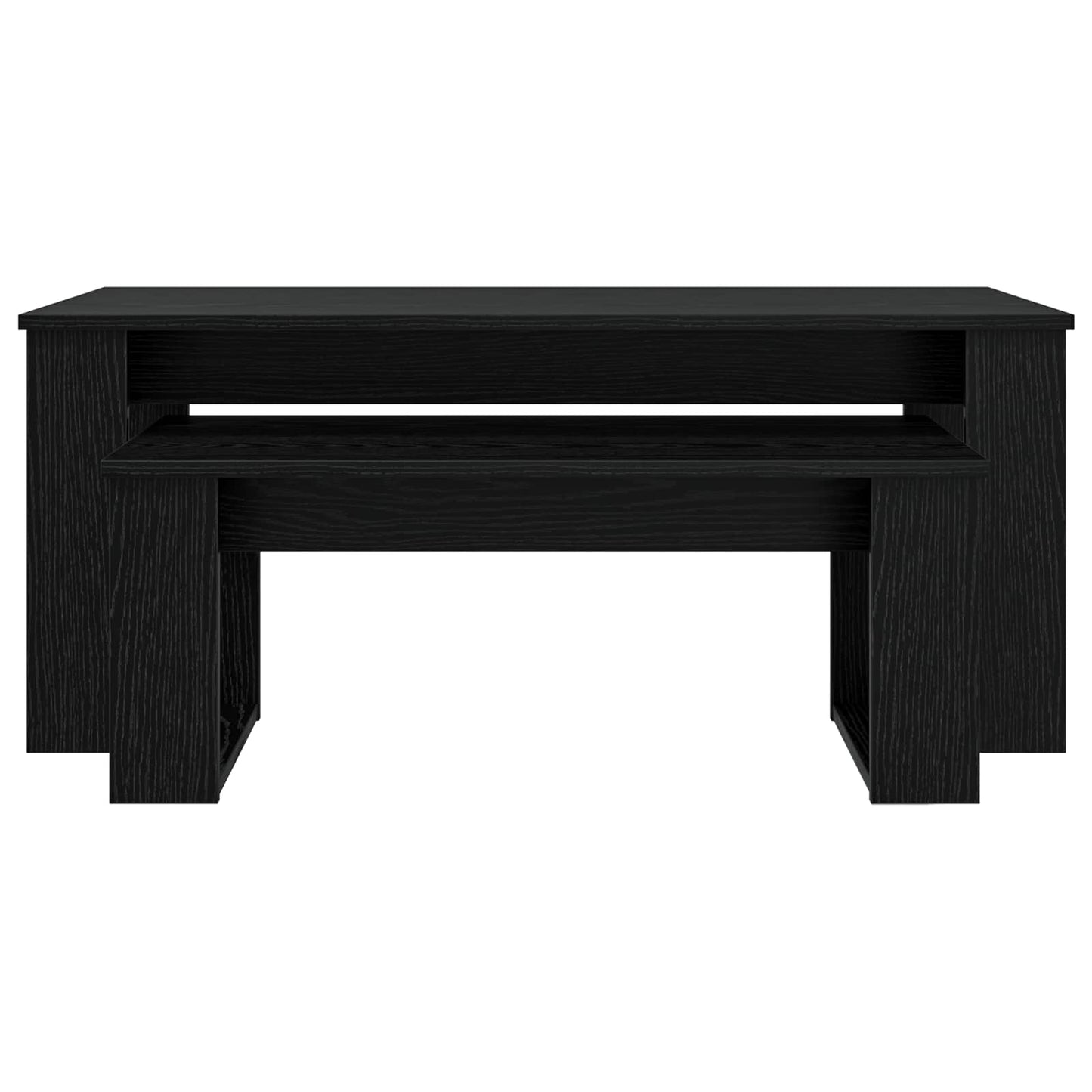 vidaXL Coffee Table Set 2 pcs Black Oak Engineered Wood