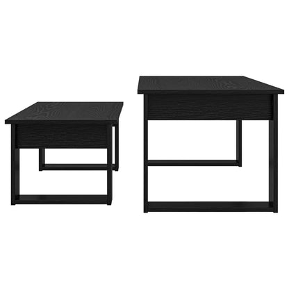 vidaXL Coffee Table Set 2 pcs Black Oak Engineered Wood