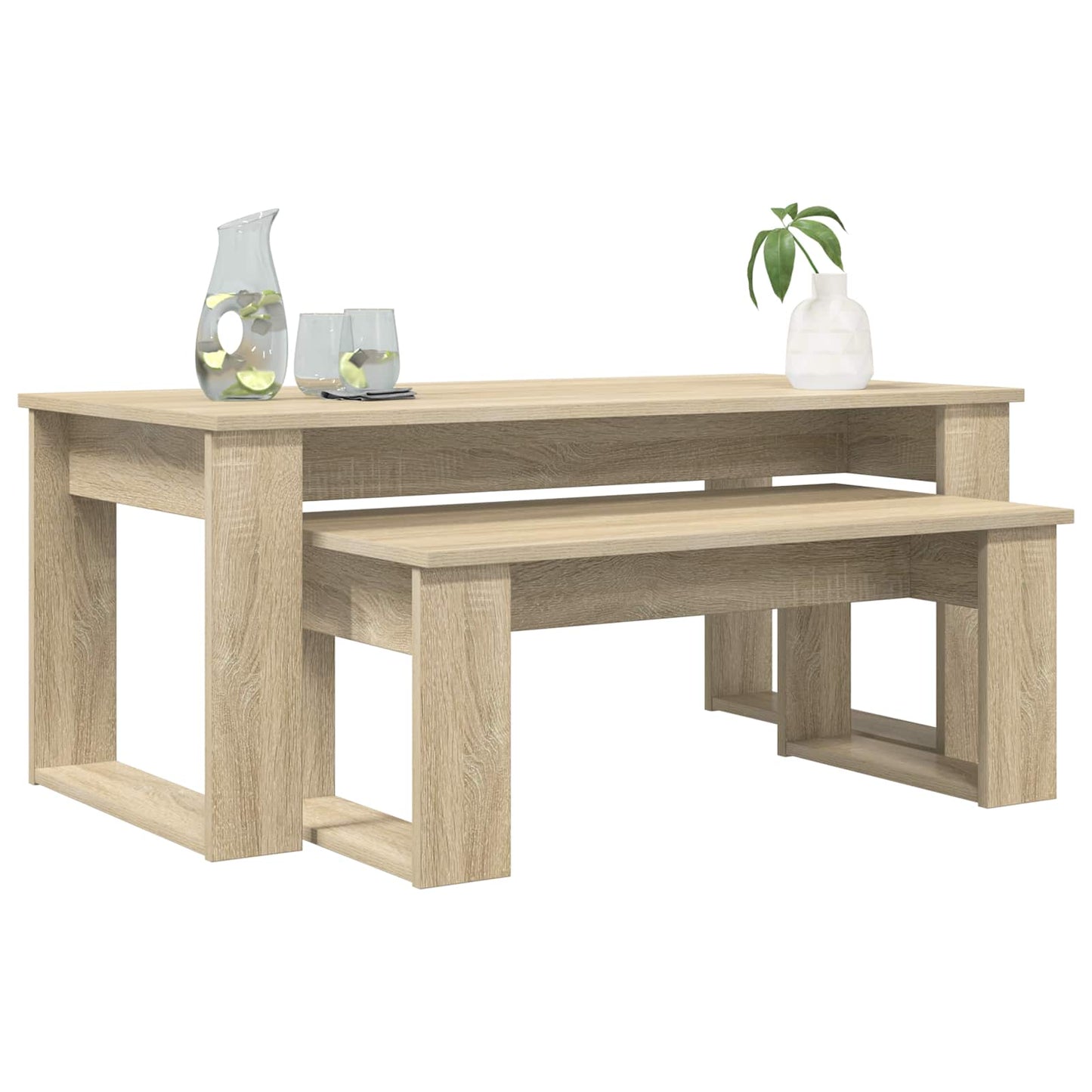 vidaXL Coffee Table Set 2 pcs Sonoma Oak Engineered Wood