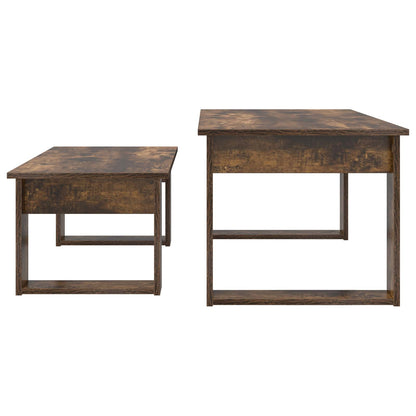 vidaXL Coffee Table Set 2 pcs Smoked Oak Engineered Wood