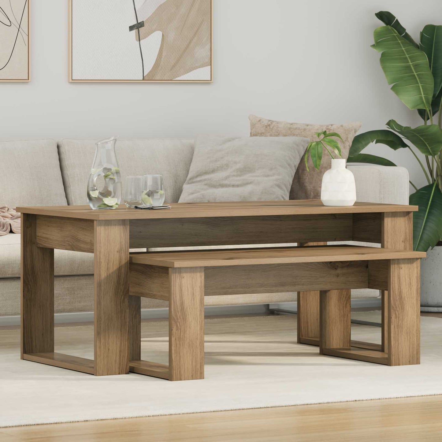 vidaXL Coffee Table Set 2 pcs Artisan Oak 100 x 50 x 42 cm