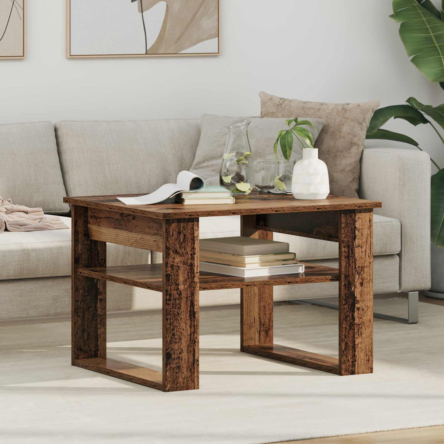 vidaXL Coffee Table Old Wood 64 x 54 x 44 cm Engineered Wood