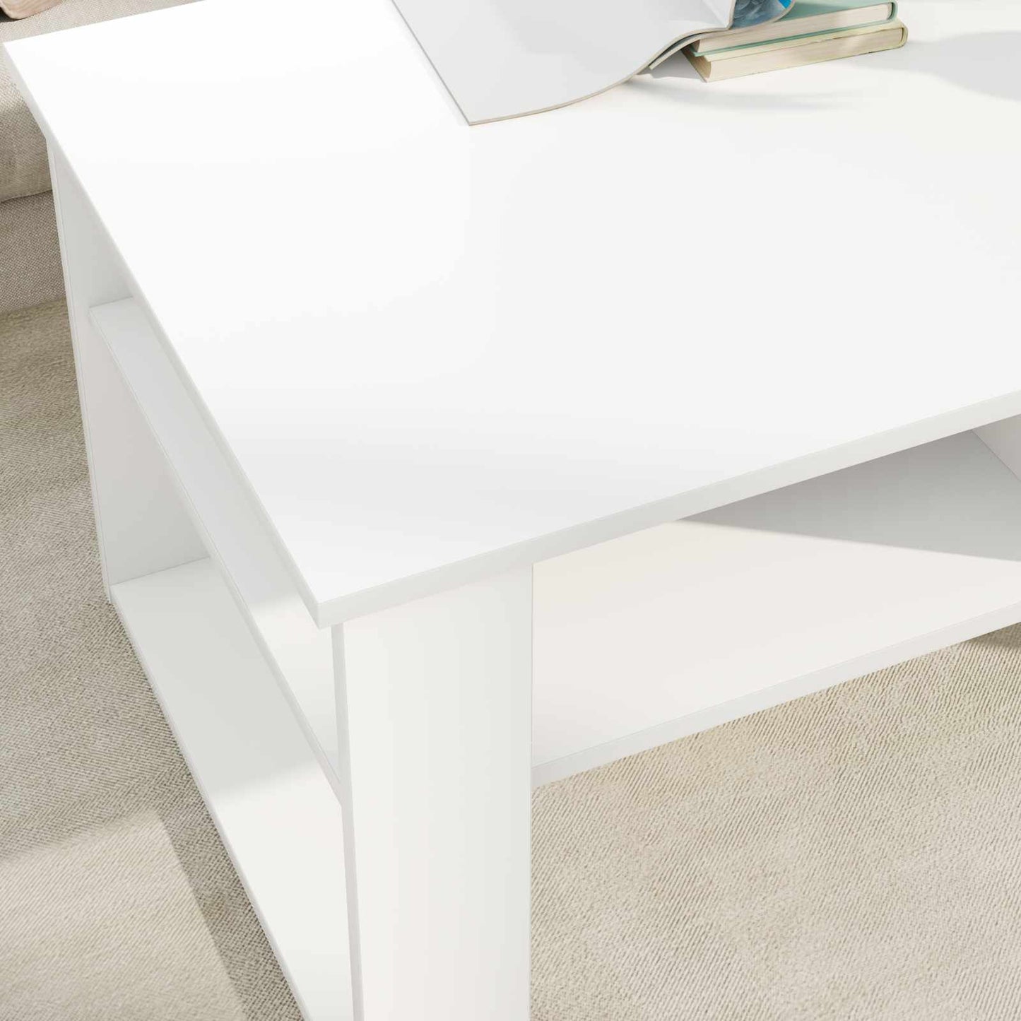 vidaXL Coffee Table White 96 x 54 x 44 cm Engineered Wood