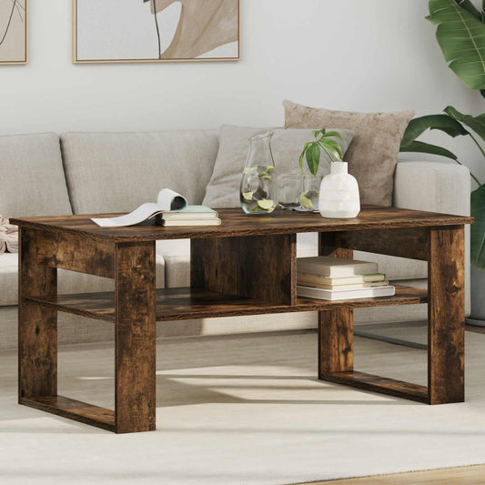 vidaXL Coffee Table Smoked Oak 96 x 54 x 44 cm Engineered Wood