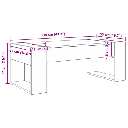 vidaXL Coffee Table Concrete Grey 110 x 50 x 41 cm Engineered Wood