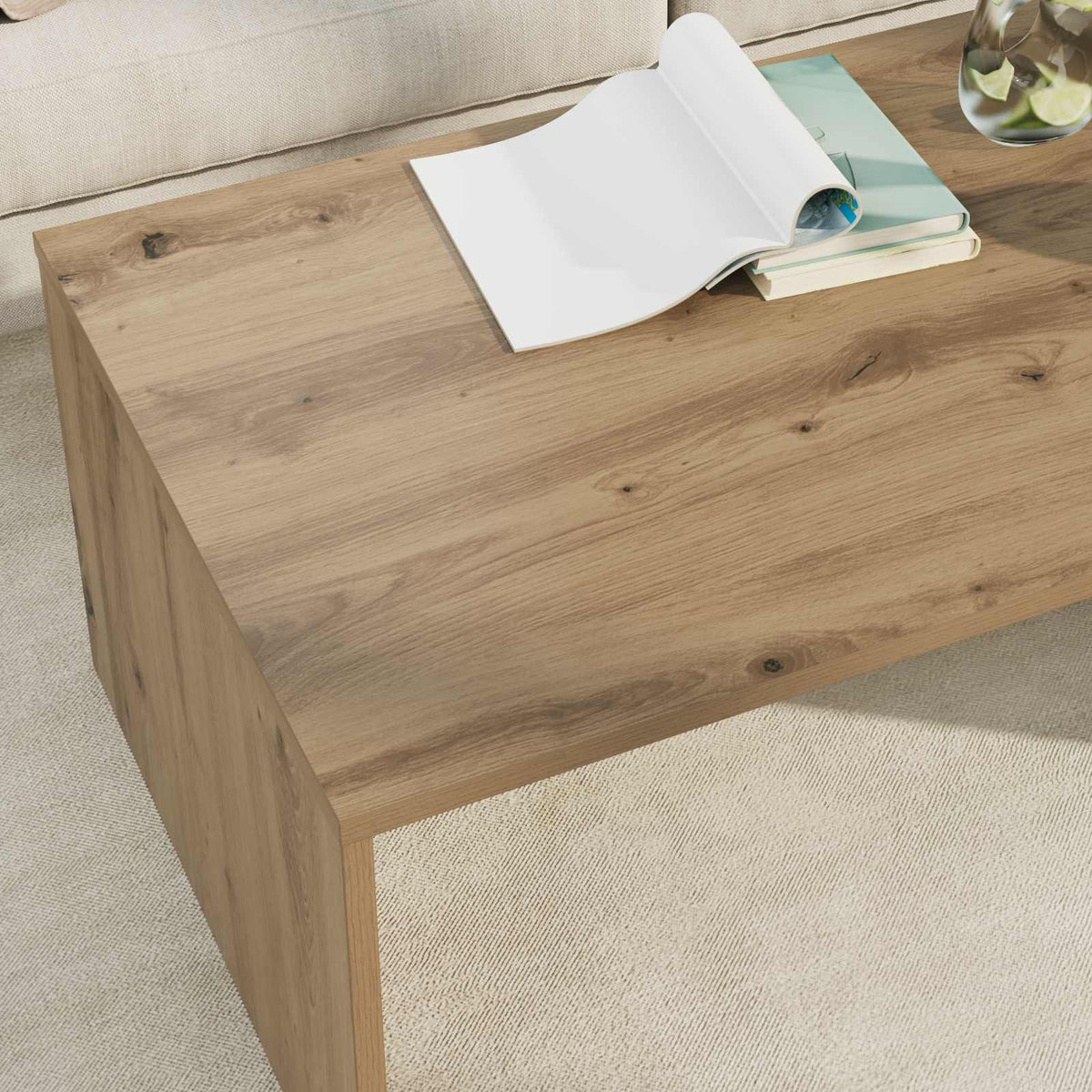 vidaXL Coffee Table Artisan Oak 95 x 50 x 34 cm Engineered Wood
