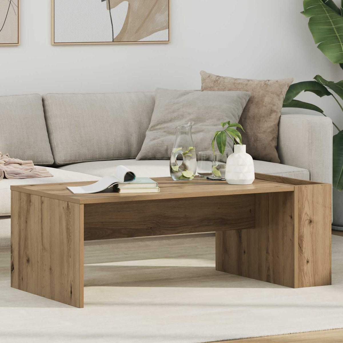vidaXL Coffee Table Artisan Oak 95 x 50 x 34 cm Engineered Wood