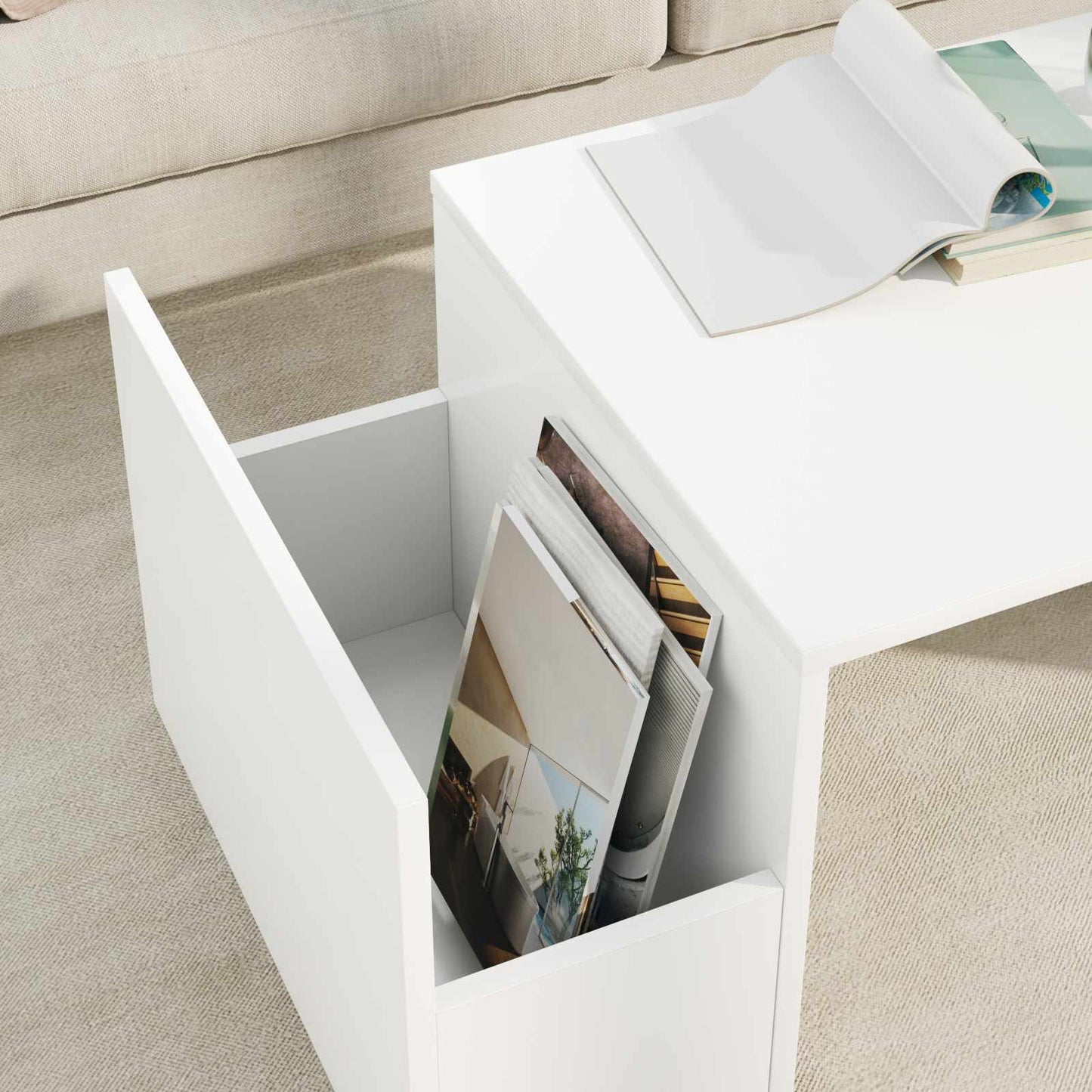 vidaXL Coffee Table White 90 x 45 x 35 cm Engineered Wood