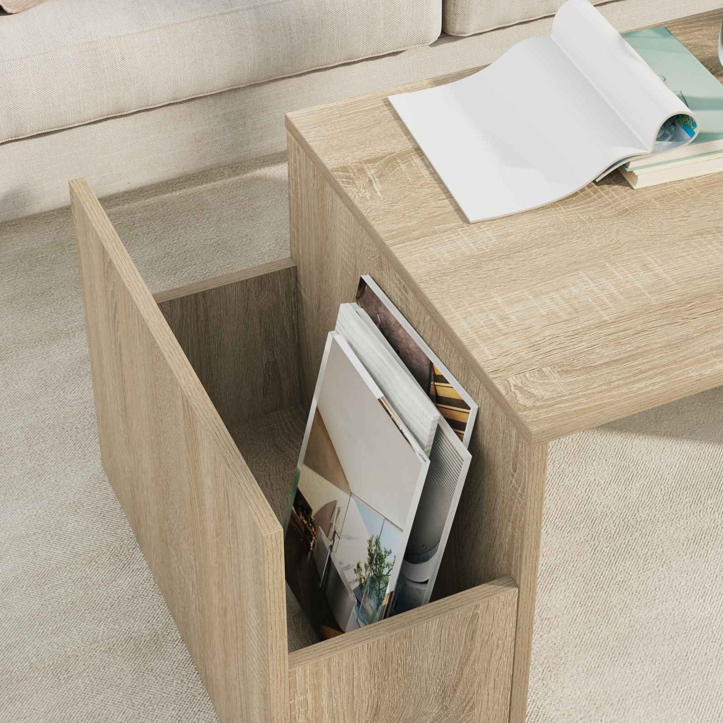 vidaXL Coffee Table Sonoma Oak 90 x 45 x 35 cm Engineered Wood
