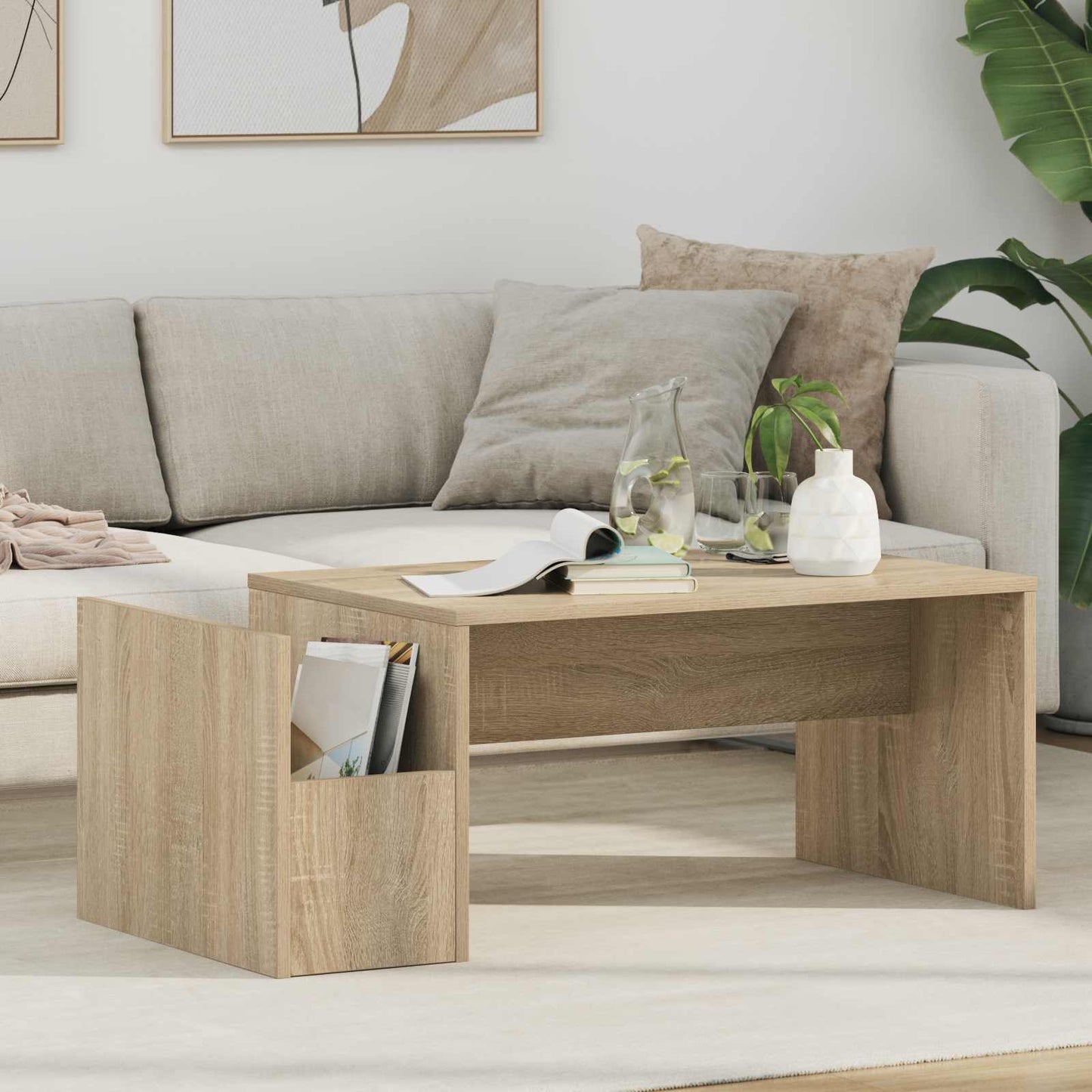 vidaXL Coffee Table Sonoma Oak 90 x 45 x 35 cm Engineered Wood