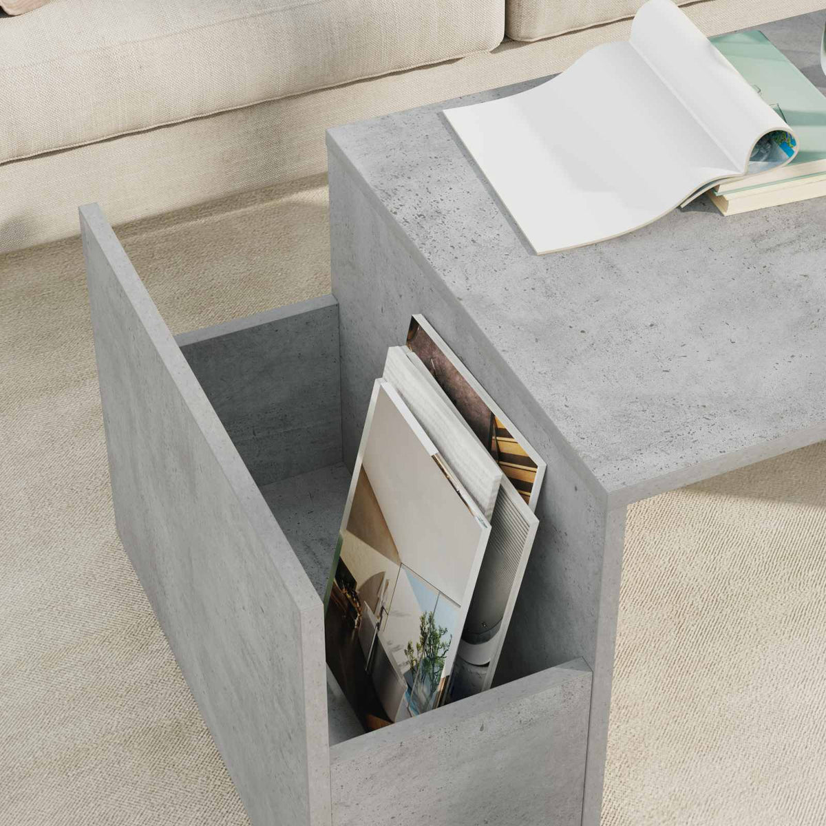 vidaXL Coffee Table Concrete Grey 90 x 45 x 35 cm Engineered Wood