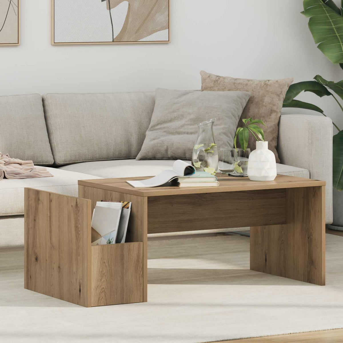 vidaXL Coffee Table Artisan Oak 90 x 45 x 35 cm Engineered Wood
