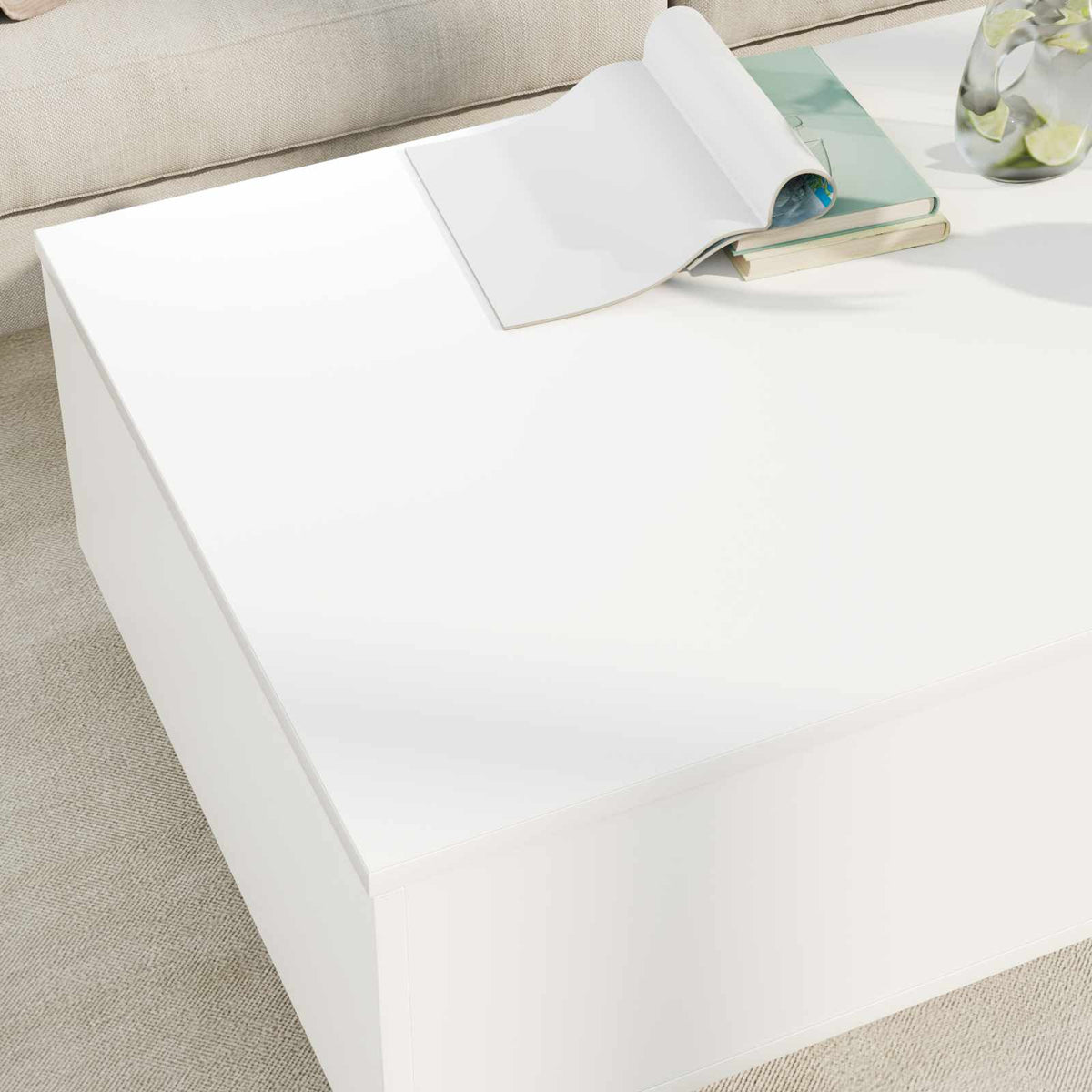 vidaXL Coffee Table White 95 x 55 x 31 cm Engineered Wood
