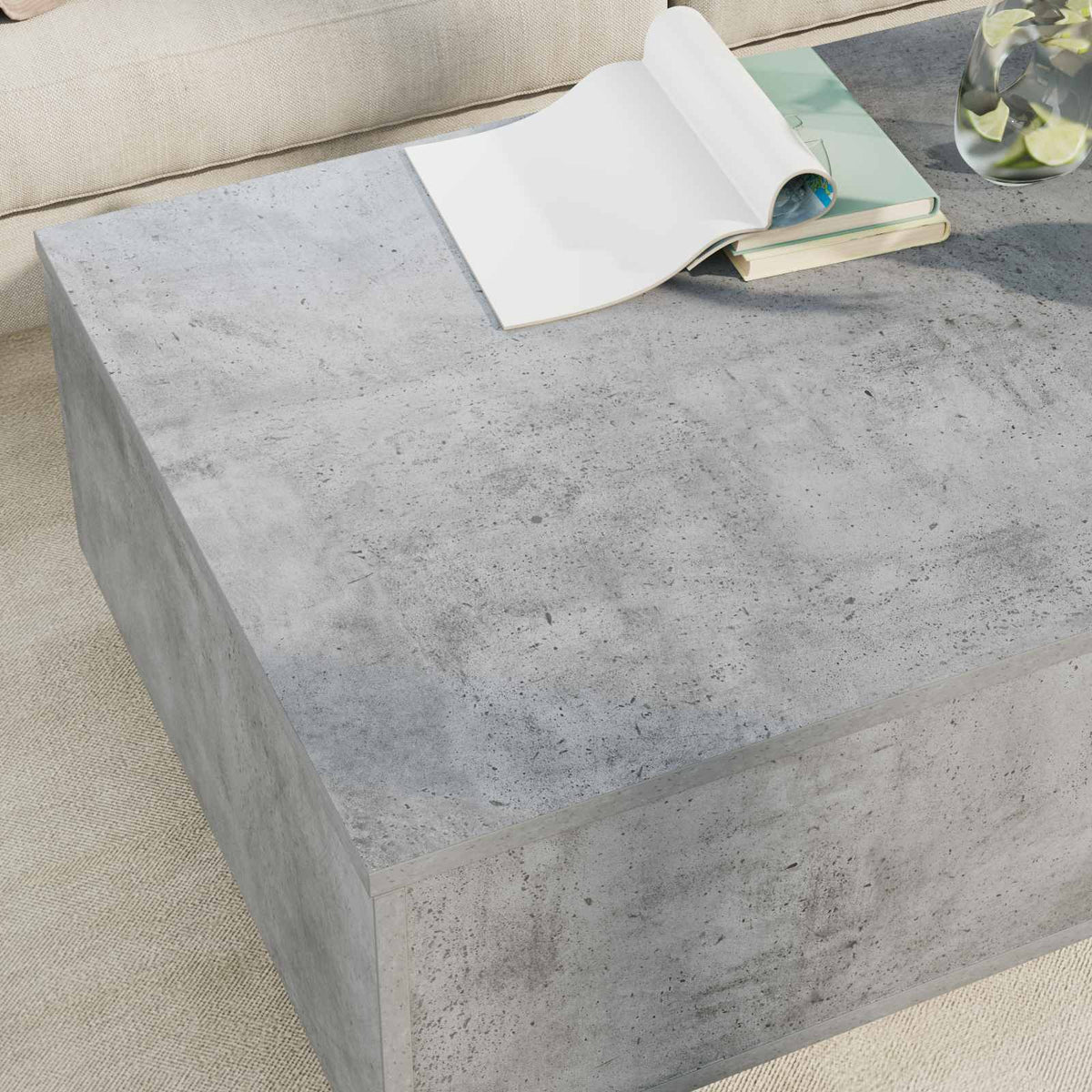 vidaXL Coffee Table Concrete Grey 95 x 55 x 31 cm Engineered Wood
