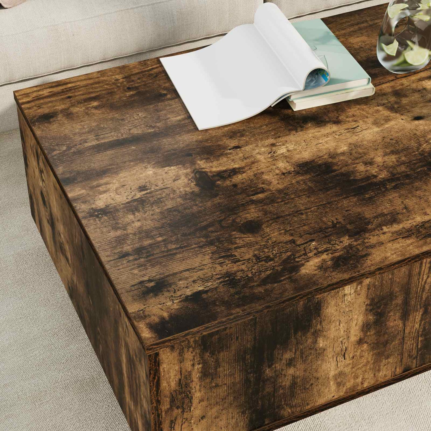 vidaXL Coffee Table Smoked Oak 95 x 55 x 31 cm Engineered Wood