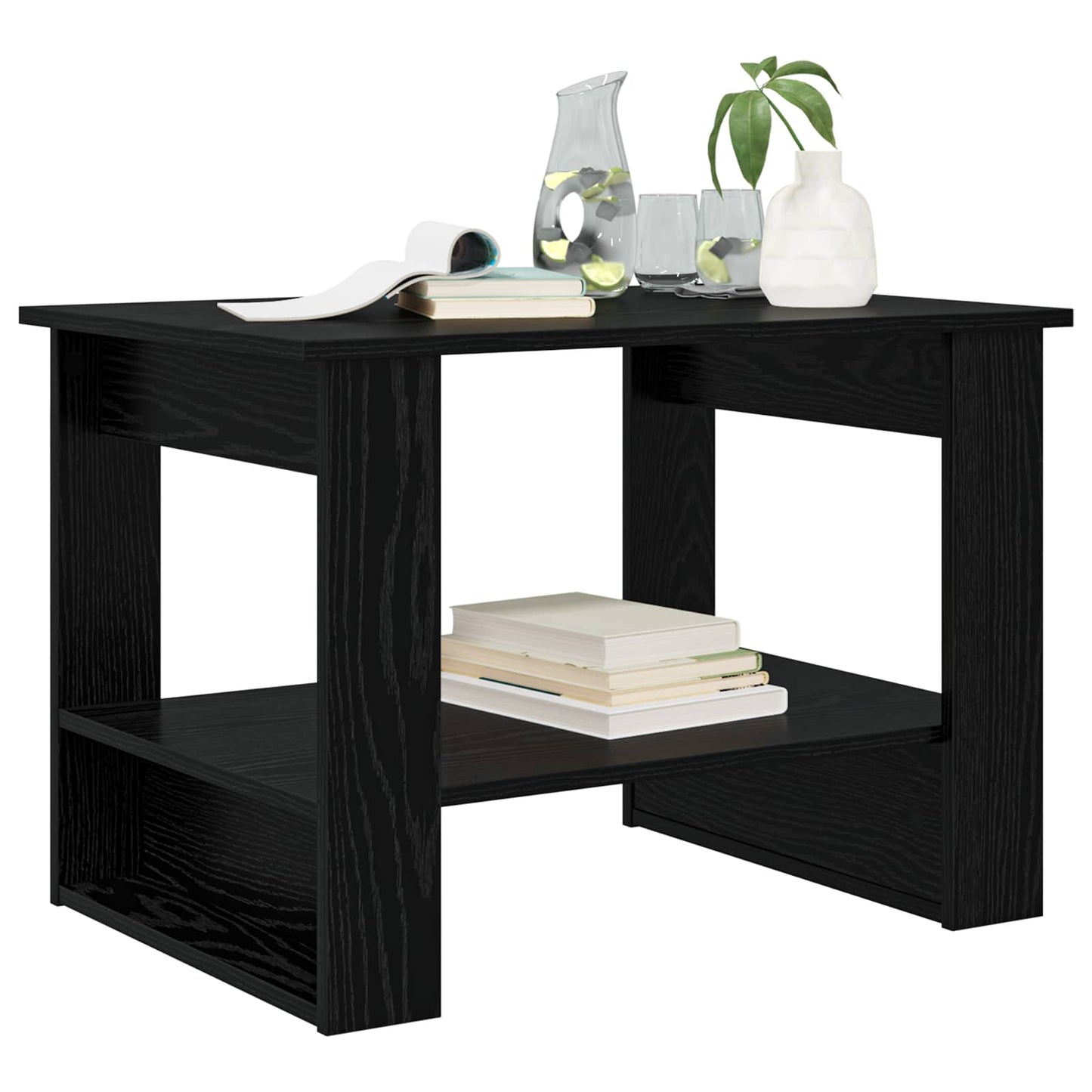 vidaXL Coffee Table Black Oak 72 x 50 x 50 cm Engineered Wood