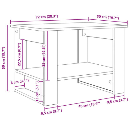 vidaXL Coffee Table Concrete Grey 72 x 50 x 50 cm Engineered Wood