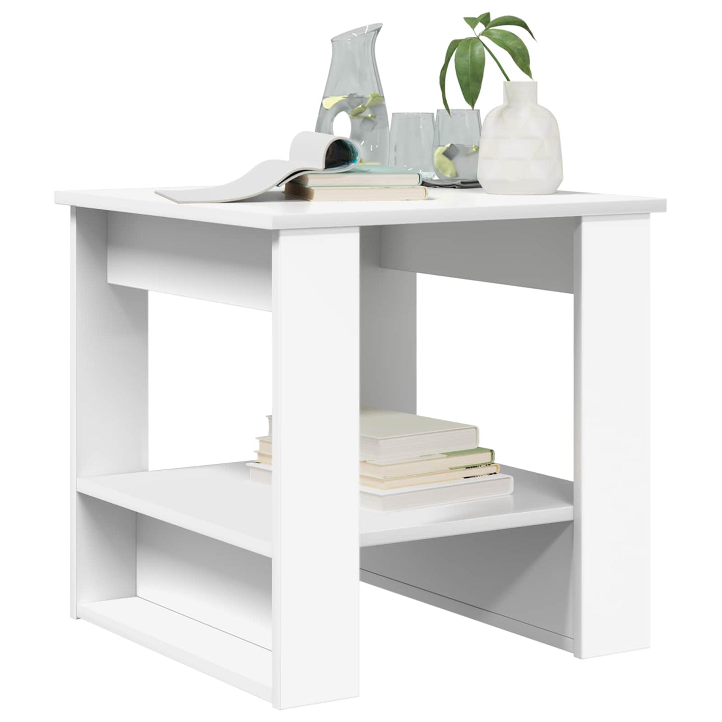 vidaXL Coffee Table White 51 x 50 x 50 cm Engineered Wood