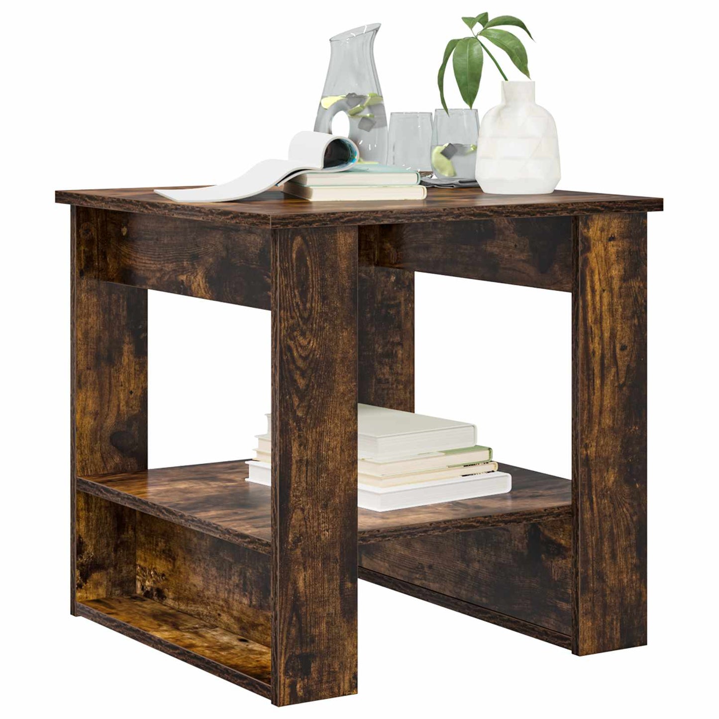 vidaXL Coffee Table Smoked Oak 51 x 50 x 50 cm Engineered Wood