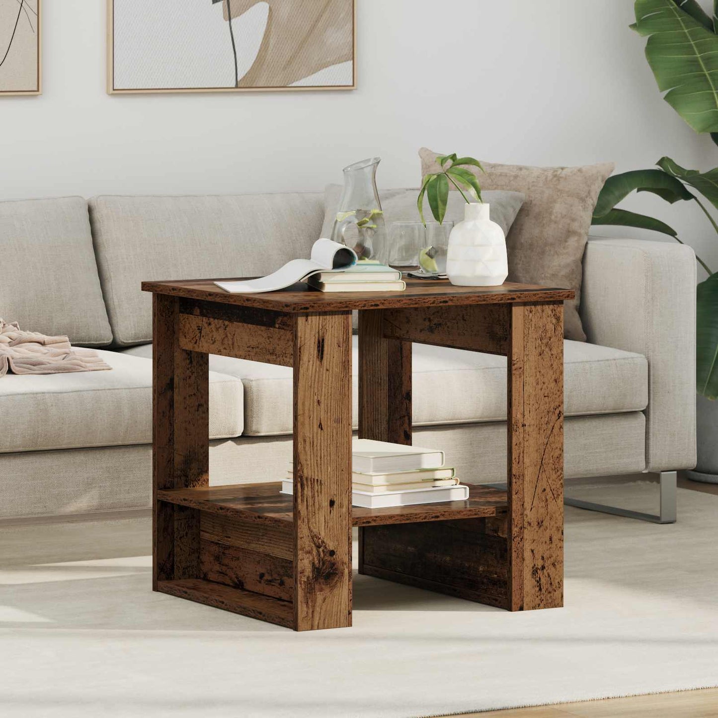 vidaXL Coffee Table Old Wood 51 x 50 x 50 cm Engineered Wood