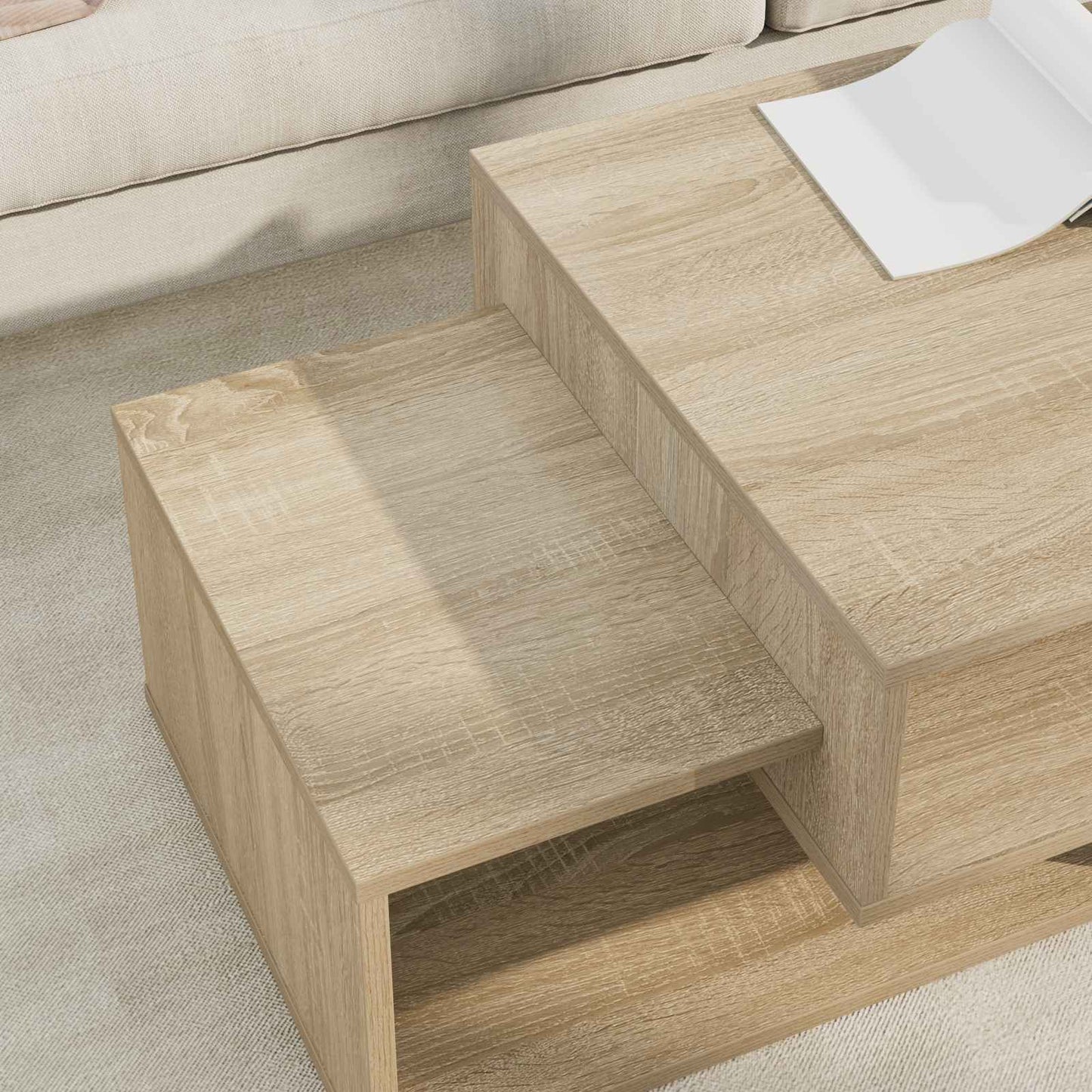 vidaXL Coffee Table Sonoma Oak 105 x 50 x 32.5 cm Engineered Wood