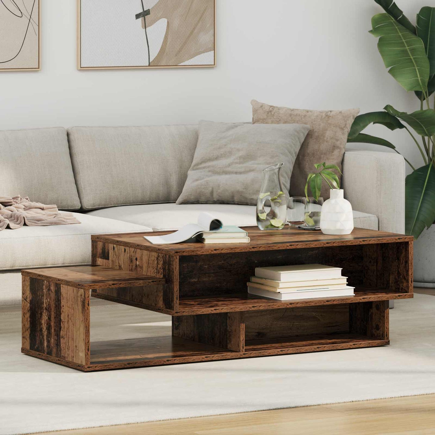 vidaXL Coffee Table Old Wood 105 x 50 x 32.5 cm Engineered Wood