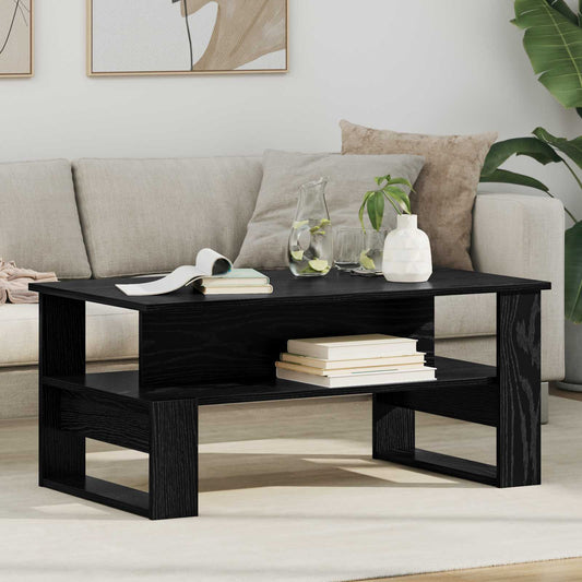vidaXL Coffee Table Black Oak 90 x 50 x 40 cm Engineered Wood